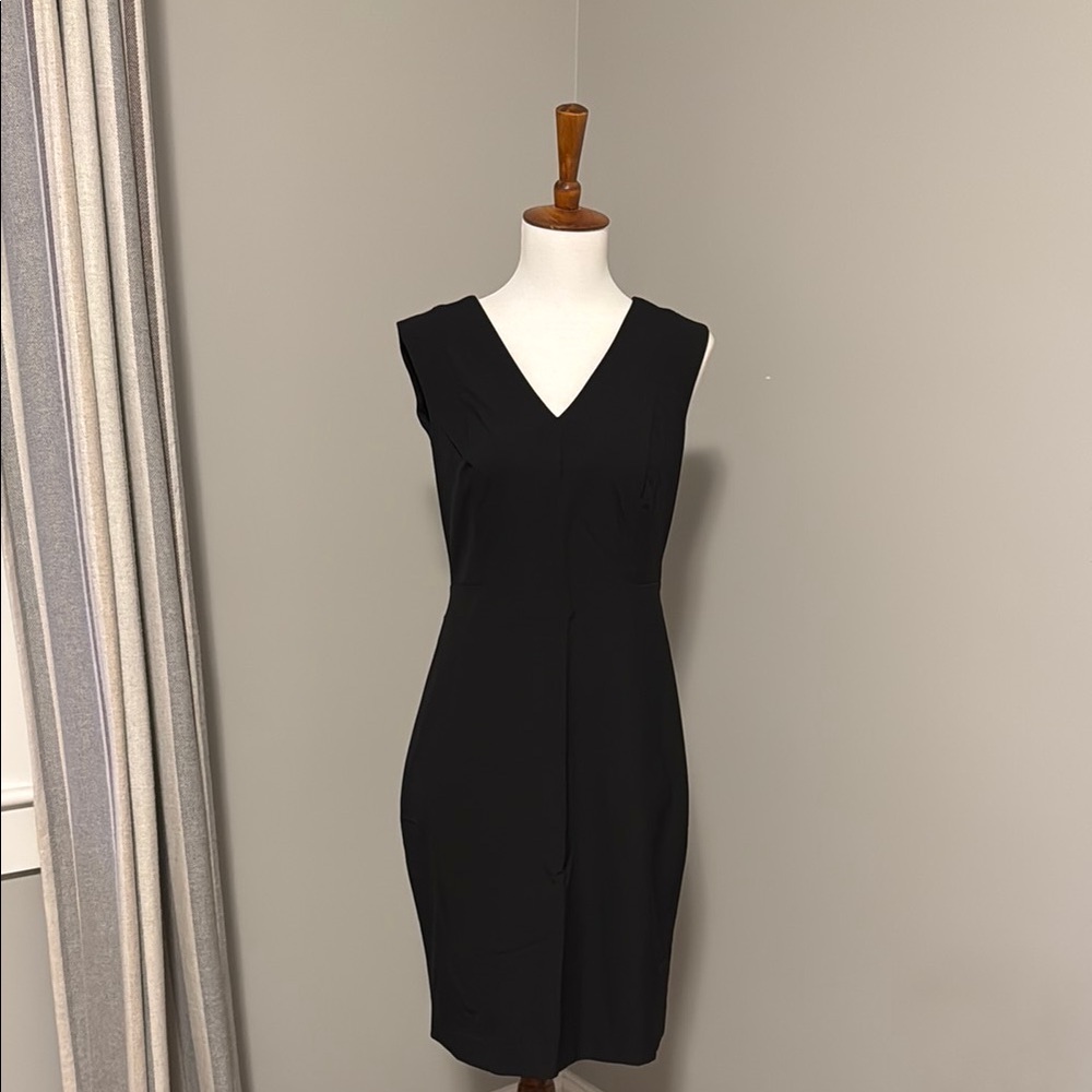 Ann Taylor Black V-Neck Sheath Dress